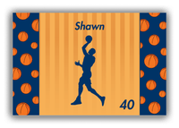 Thumbnail for Personalized Basketball Canvas Wrap & Photo Print XVI - Orange Background - Silhouette X - Front View