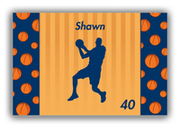 Thumbnail for Personalized Basketball Canvas Wrap & Photo Print XVI - Orange Background - Silhouette XI - Front View