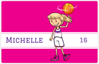 Thumbnail for Personalized Basketball Placemat II - Finger Spin - Blonde Girl -  View