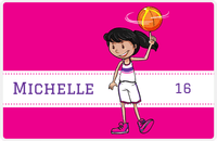 Thumbnail for Personalized Basketball Placemat II - Finger Spin - Black Hair Girl I -  View