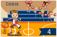 Thumbnail for Personalized Basketball Placemat III - Courtside - Brown Hair Boy -  View