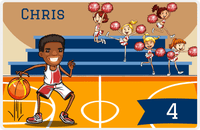 Thumbnail for Personalized Basketball Placemat III - Courtside - Black Boy I -  View