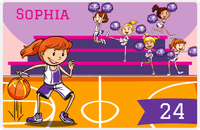 Thumbnail for Personalized Basketball Placemat IV - Courtside - Redhead Girl -  View