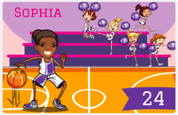 Thumbnail for Personalized Basketball Placemat IV - Courtside - Black Girl I -  View