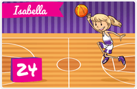 Thumbnail for Personalized Basketball Placemat VI - Full Court Shot - Blonde Girl -  View