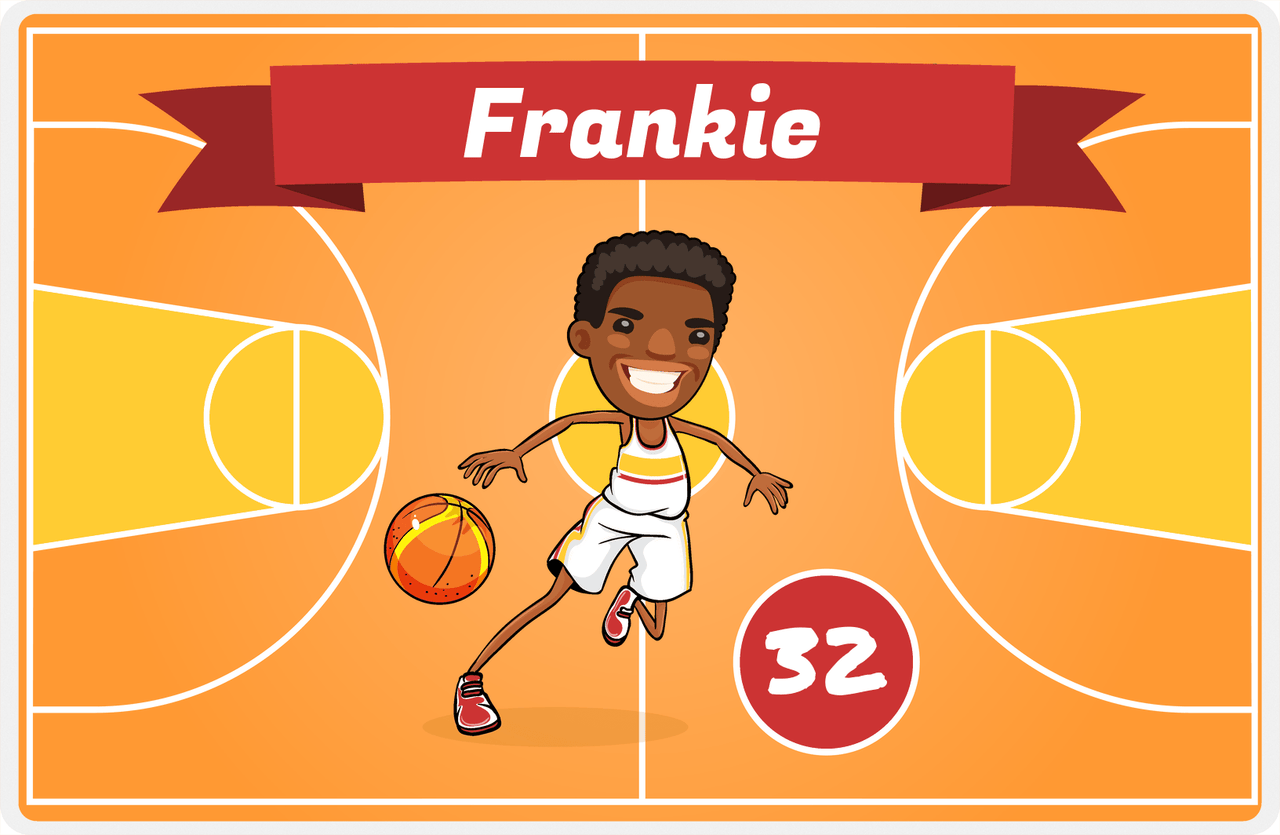 Personalized Basketball Placemat VII - Fast Break - Black Boy I -  View