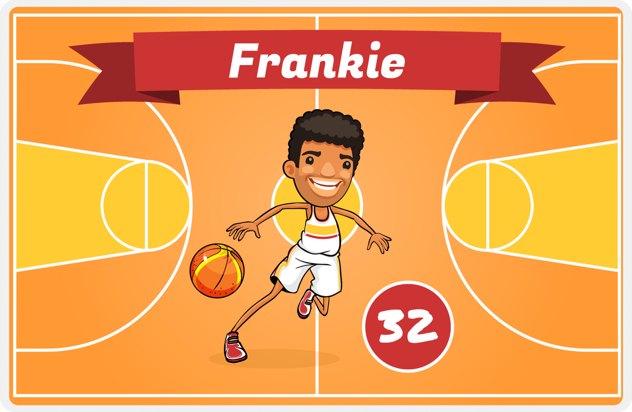 Personalized Basketball Placemat VII - Fast Break - Black Boy II -  View