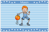 Thumbnail for Personalized Basketball Placemat IX - Star Dribbler - Redhead Boy -  View