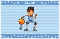 Thumbnail for Personalized Basketball Placemat IX - Star Dribbler - Black Boy II -  View