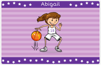 Thumbnail for Personalized Basketball Placemat X - Star Dribbler - Brunette Girl -  View