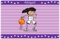 Thumbnail for Personalized Basketball Placemat X - Star Dribbler - Black Hair Girl I -  View