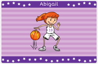 Thumbnail for Personalized Basketball Placemat X - Star Dribbler - Redhead Girl -  View