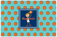 Thumbnail for Personalized Basketball Placemat XI - Basketball Background - Blond Boy -  View