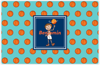 Thumbnail for Personalized Basketball Placemat XI - Basketball Background - Brown Hair Boy -  View