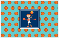 Thumbnail for Personalized Basketball Placemat XI - Basketball Background - Redhead Boy -  View
