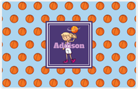 Thumbnail for Personalized Basketball Placemat XII - Basketball Background - Blonde Girl -  View