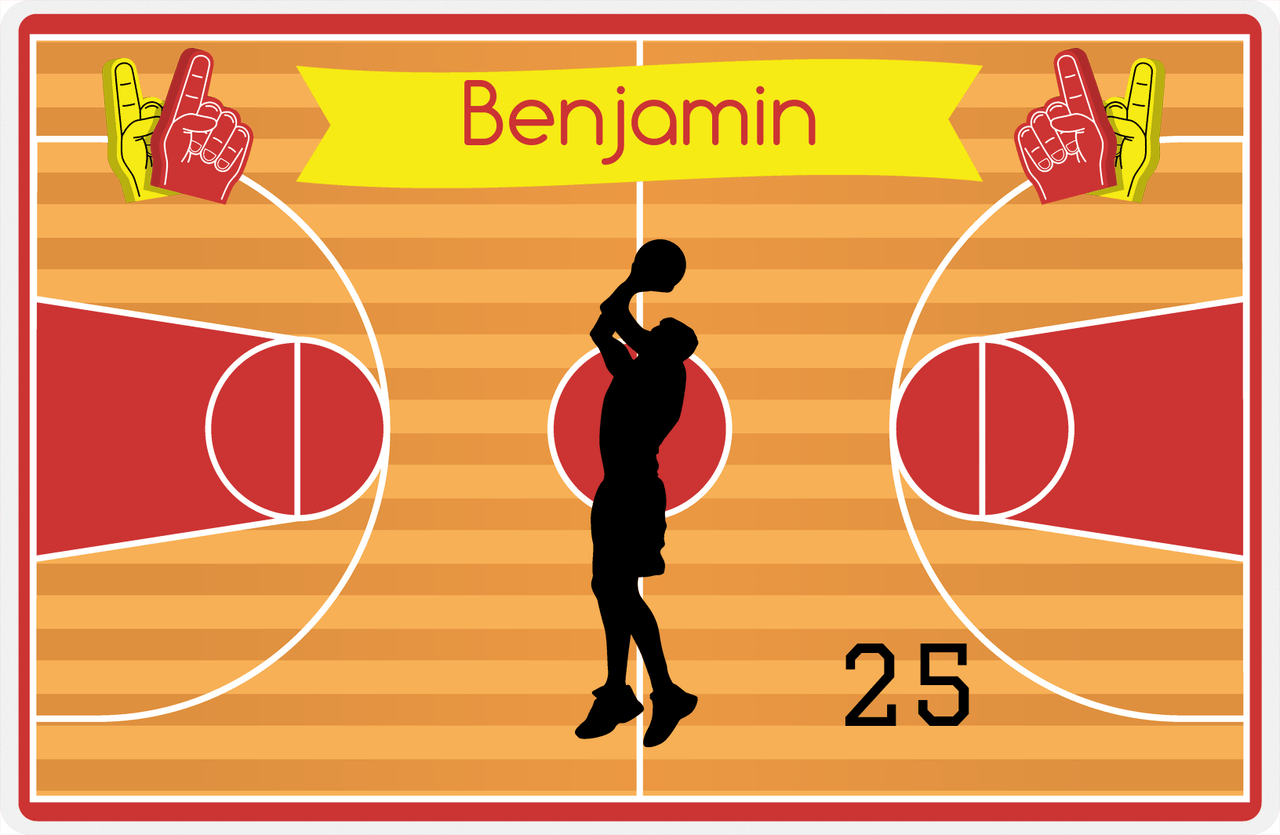 Personalized Basketball Placemat XIII - Boy Silhouette I -  View