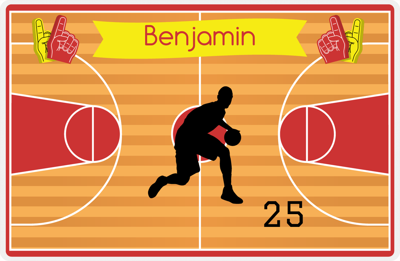 Personalized Basketball Placemat XIII - Boy Silhouette V -  View
