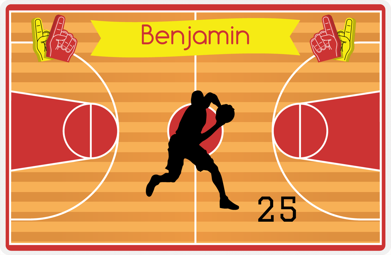 Personalized Basketball Placemat XIII - Boy Silhouette VI -  View