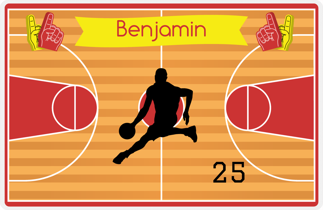 Personalized Basketball Placemat XIII - Boy Silhouette VII -  View