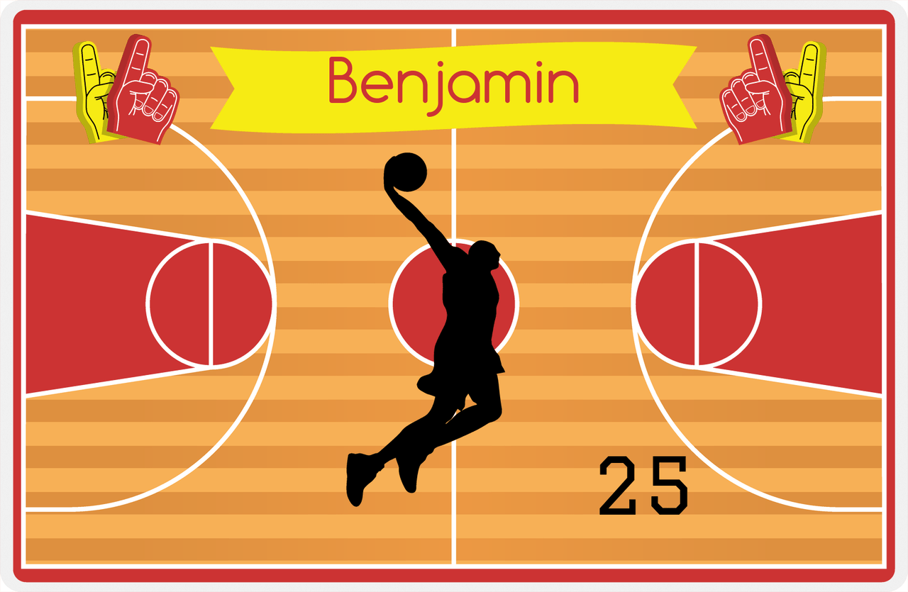 Personalized Basketball Placemat XIII - Boy Silhouette VIII -  View