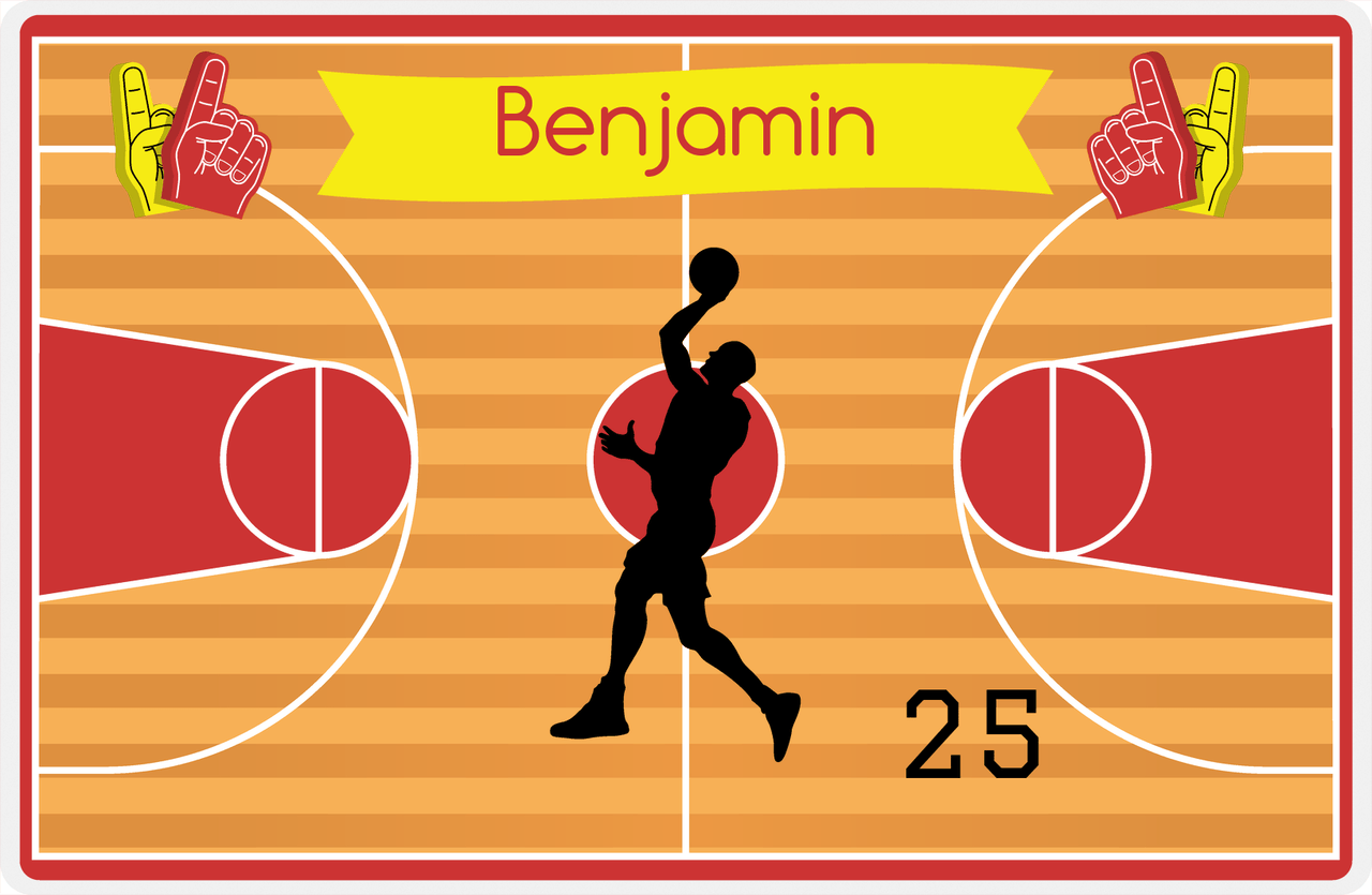 Personalized Basketball Placemat XIII - Boy Silhouette X -  View