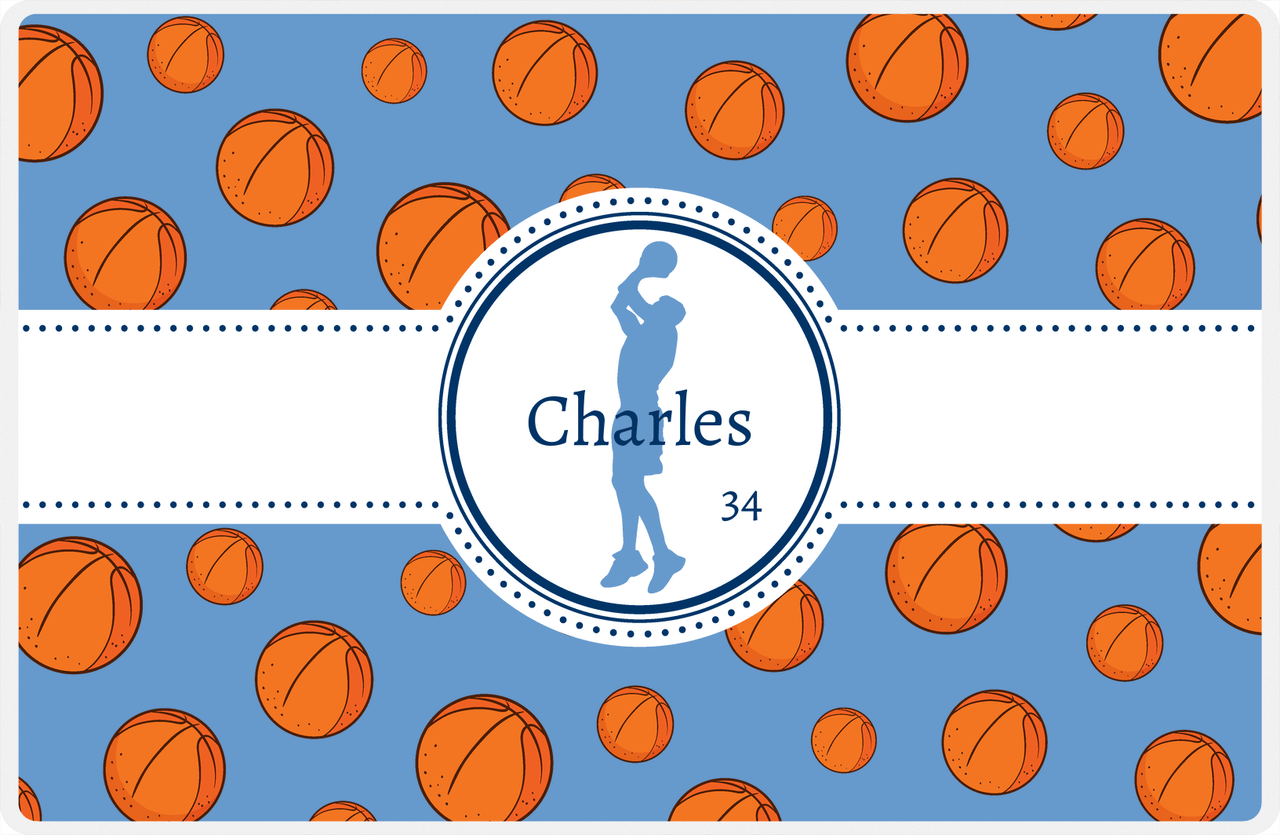 Personalized Basketball Placemat XIV - Ribbon with Silhouette I -  View