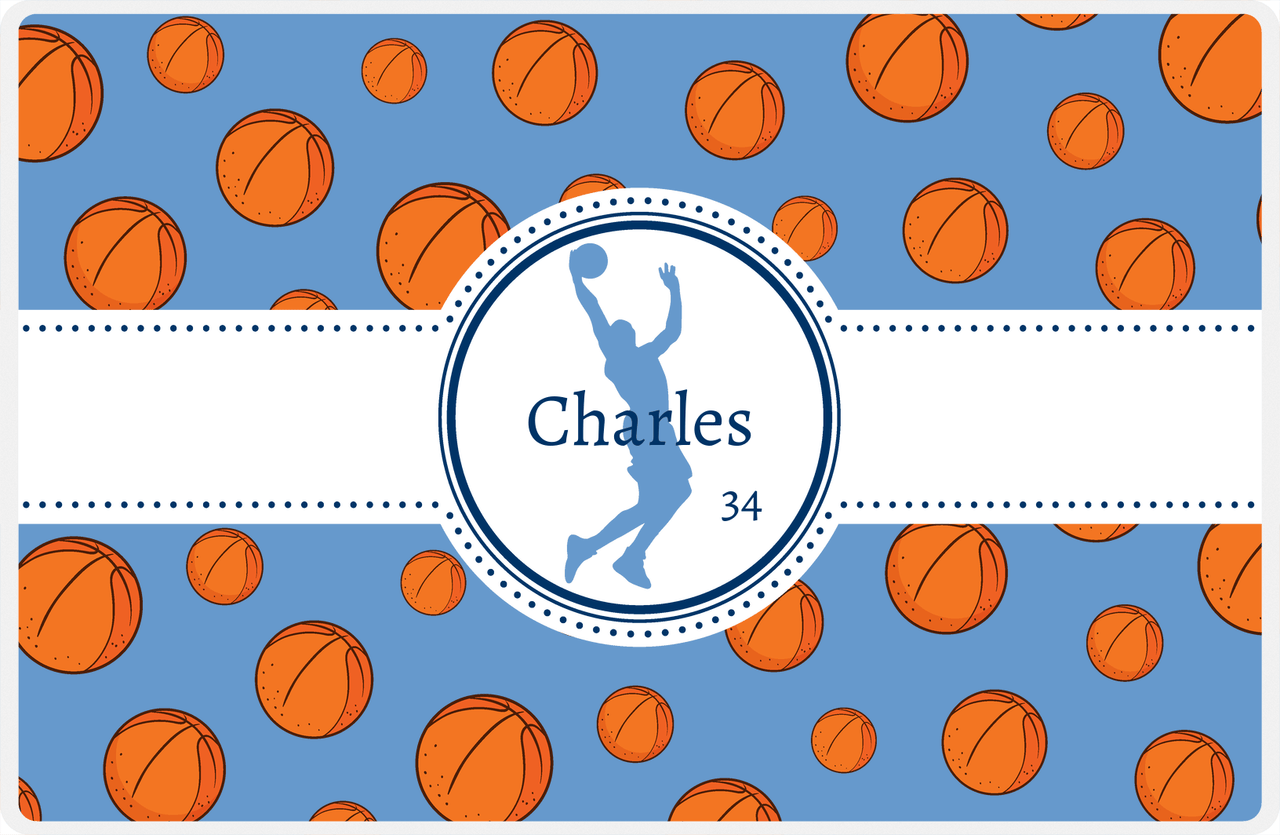 Personalized Basketball Placemat XIV - Ribbon with Silhouette II -  View