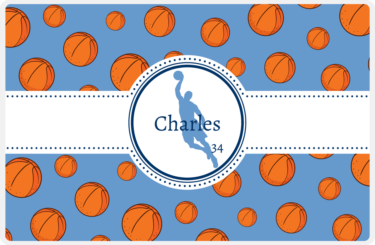Personalized Basketball Placemat XIV - Ribbon with Silhouette III -  View