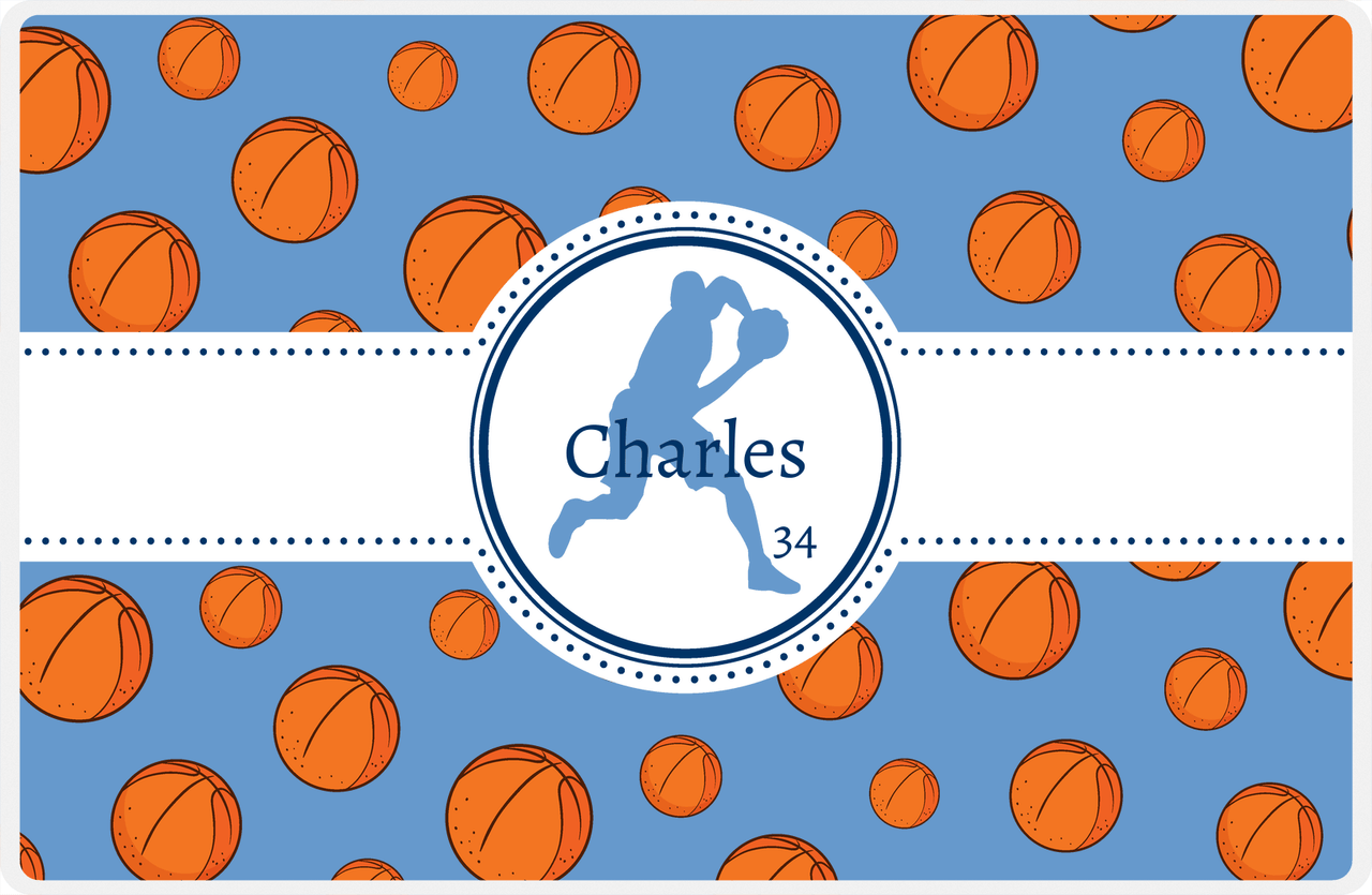 Personalized Basketball Placemat XIV - Ribbon with Silhouette VI -  View