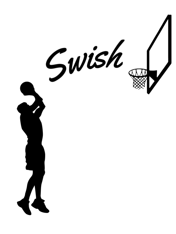 Personalized Basketball T-Shirt - White - Jump Shot - Decorate View