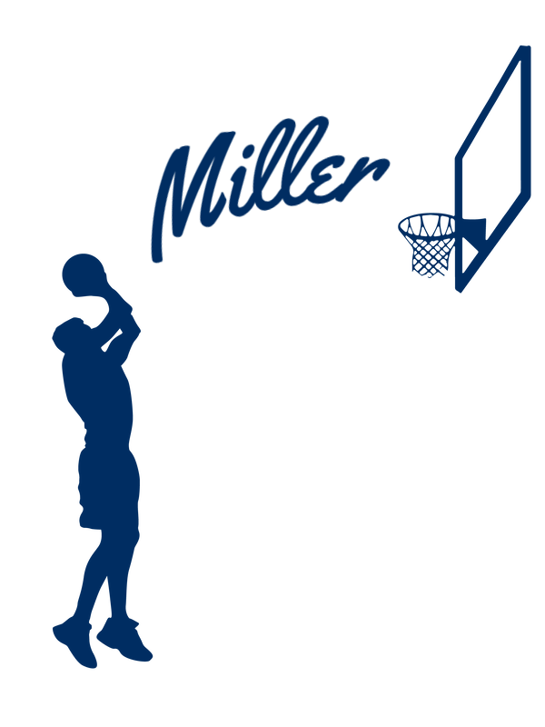 Personalized Basketball T-Shirt - White - Jump Shot - Decorate View