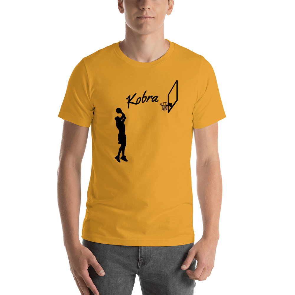 Personalized Basketball T-Shirt - Gold - Jump Shot - Shirt View