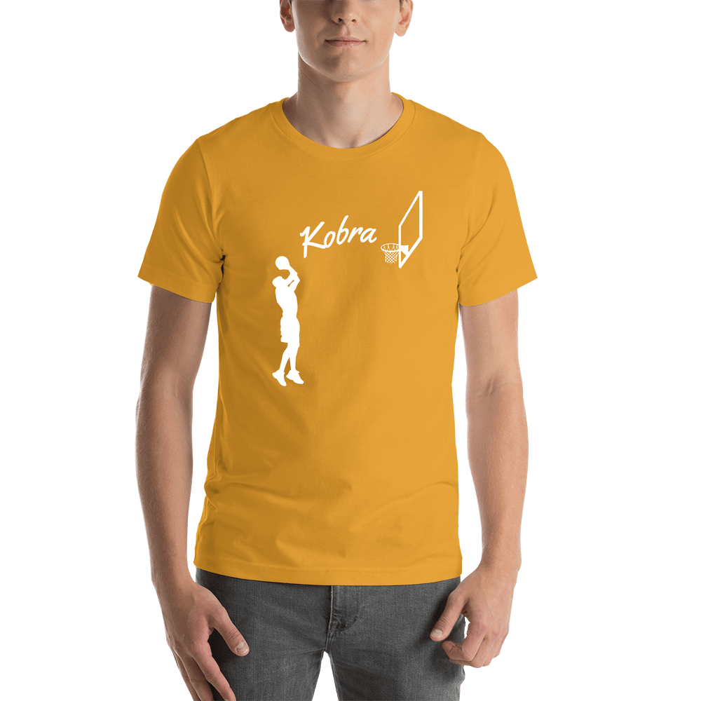 Personalized Basketball T-Shirt - Gold - Jump Shot - Shirt View
