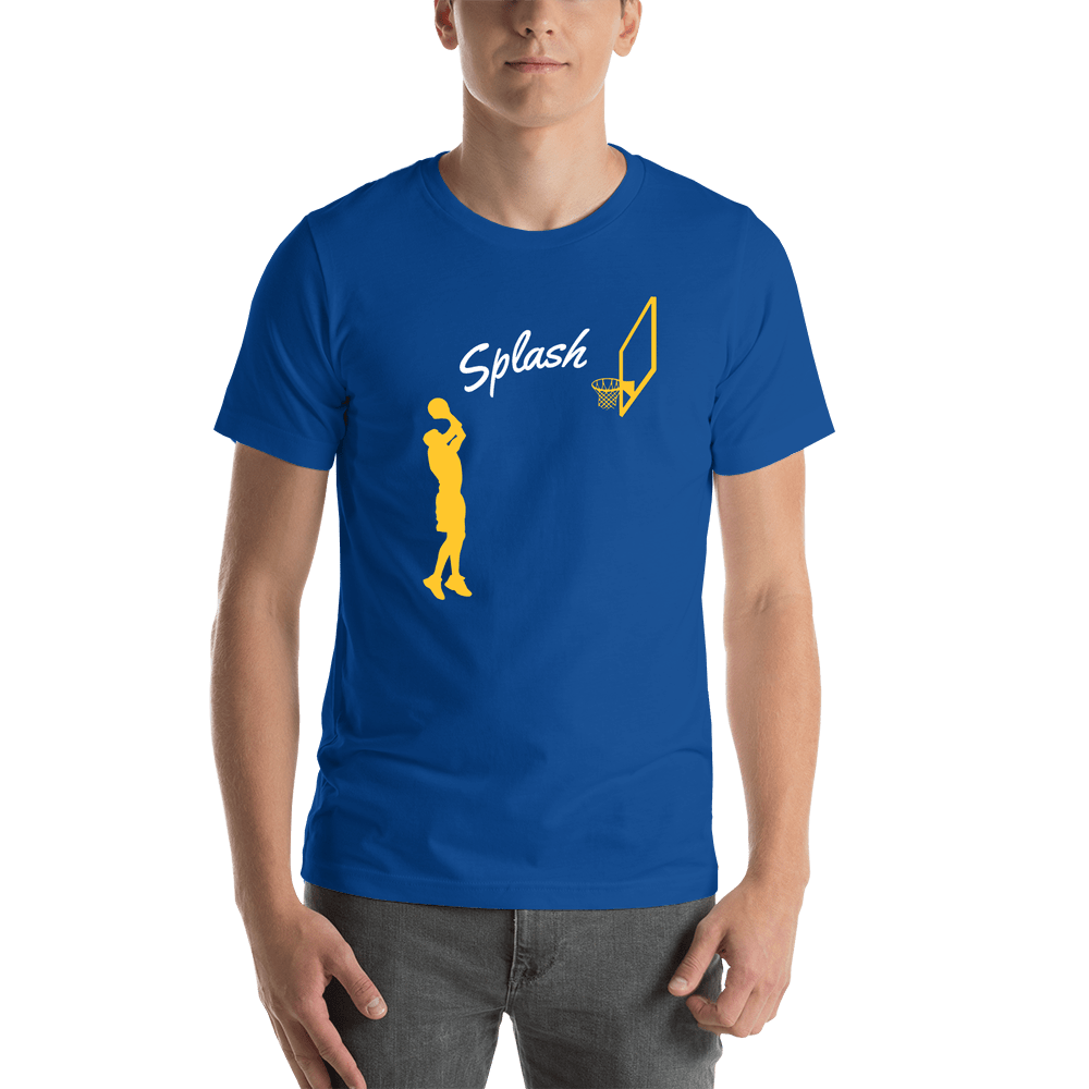 Personalized Basketball T-Shirt - Blue - Jump Shot - Shirt View