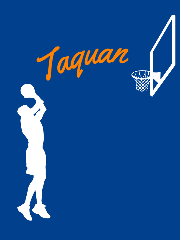 Personalized Basketball T-Shirt - Blue - Jump Shot - Decorate View