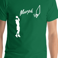 Thumbnail for Personalized Basketball T-Shirt - Green - Jump Shot - Shirt Close-Up View