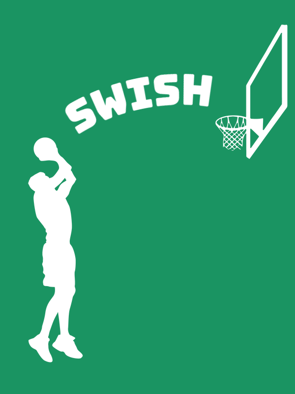 Personalized Basketball T-Shirt - Green - Jump Shot - Decorate View