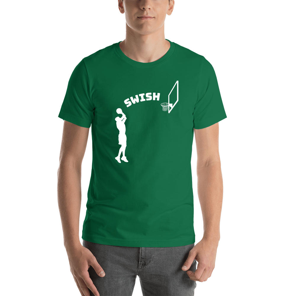 Personalized Basketball T-Shirt - Green - Jump Shot - Shirt View