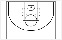 Thumbnail for Basketball Court Laminated Placemat - Write on with Dry Erase Markers -  View