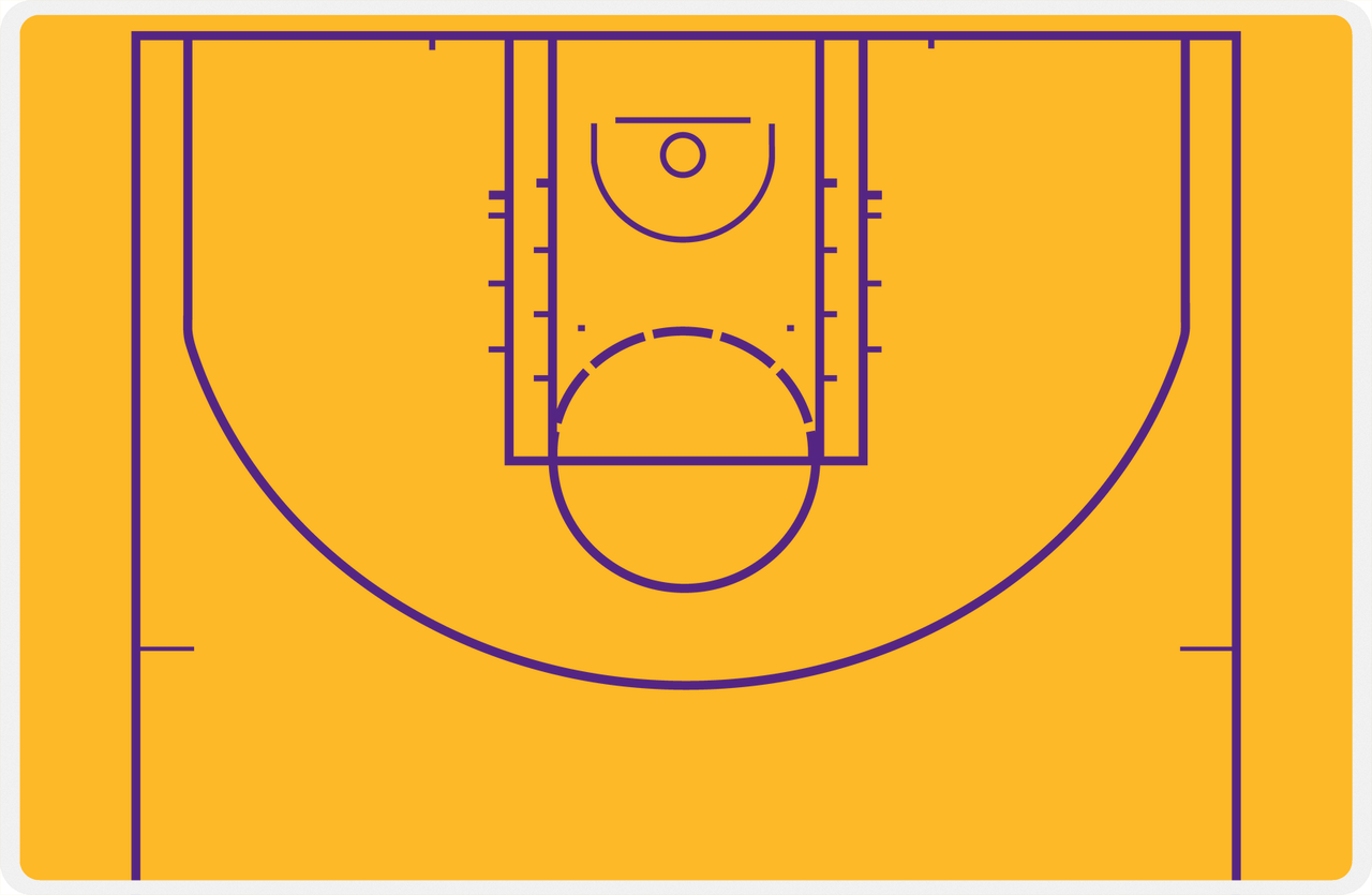 Basketball Court Laminated Placemat - Write on with Dry Erase Markers -  View