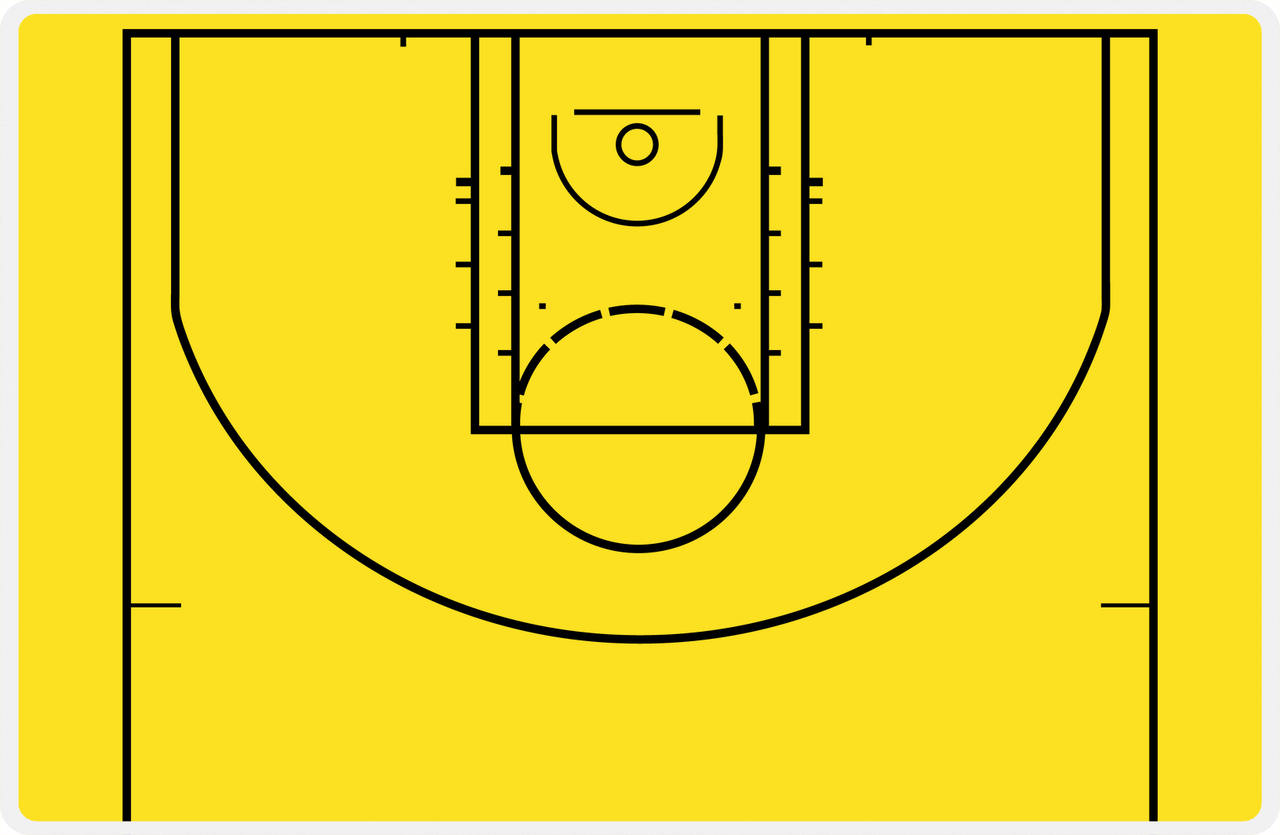 Basketball Court Laminated Placemat - Write on with Dry Erase Markers -  View