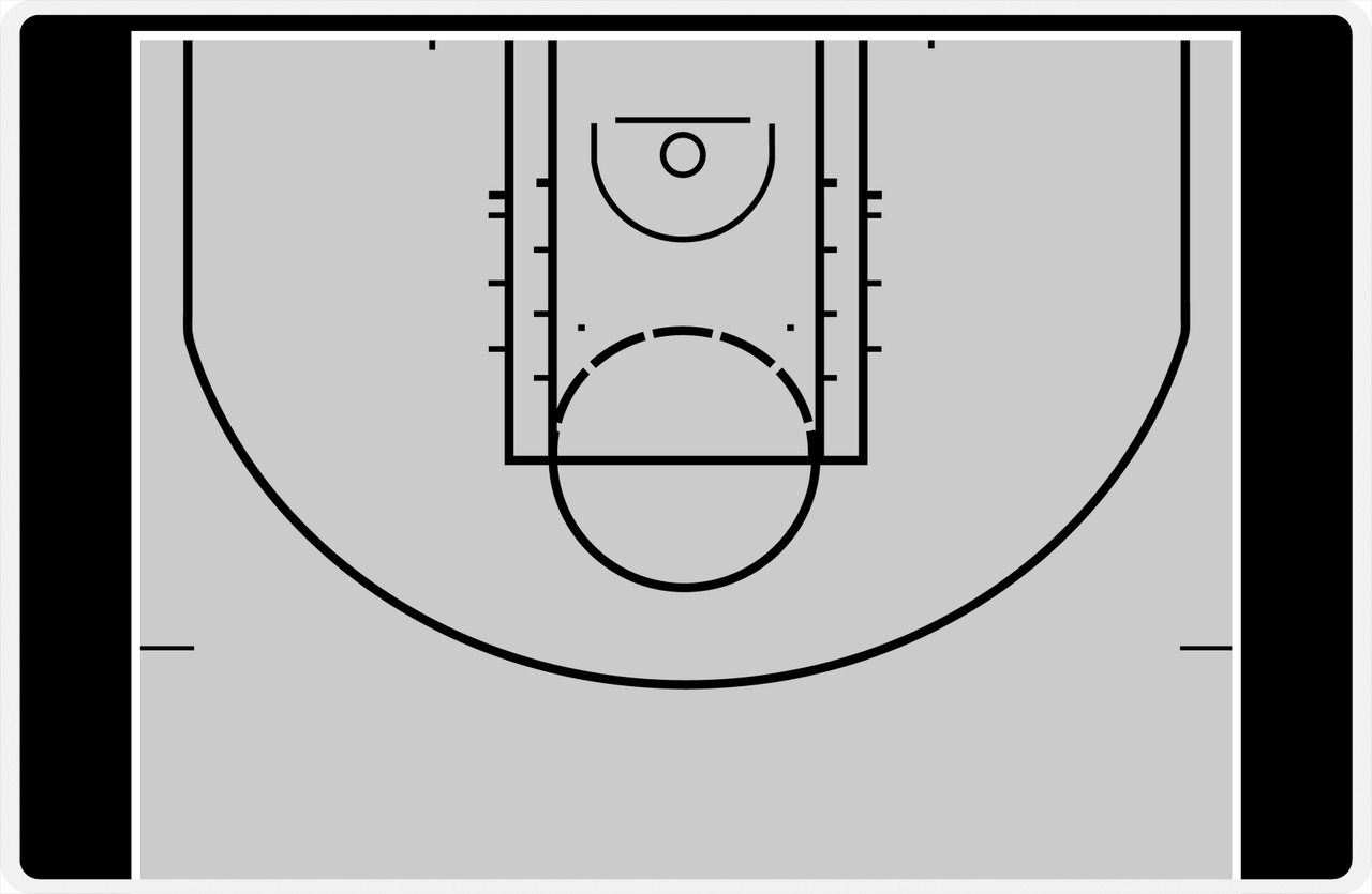 Basketball Court Laminated Placemat - Write on with Dry Erase Markers -  View