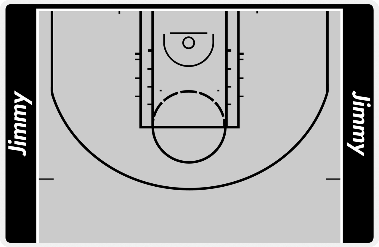 Personalized Basketball Court Laminated Placemat - Write on with Dry Erase Markers -  View