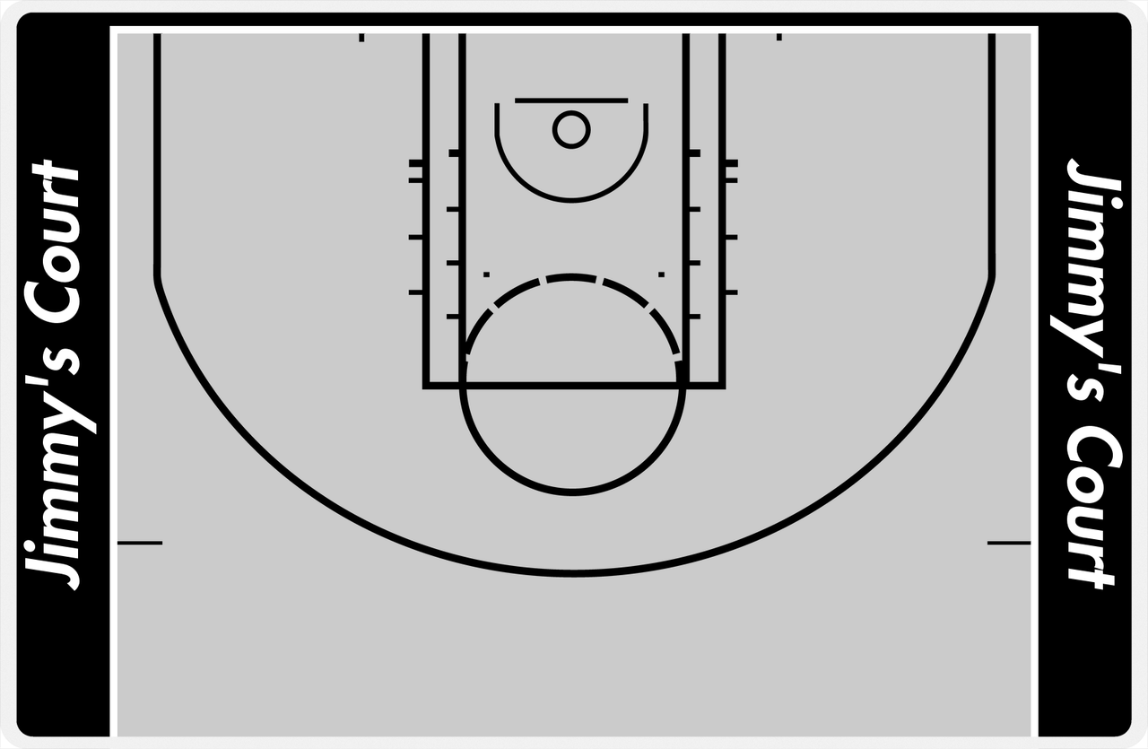 Personalized Basketball Court Laminated Placemat - Write on with Dry Erase Markers -  View