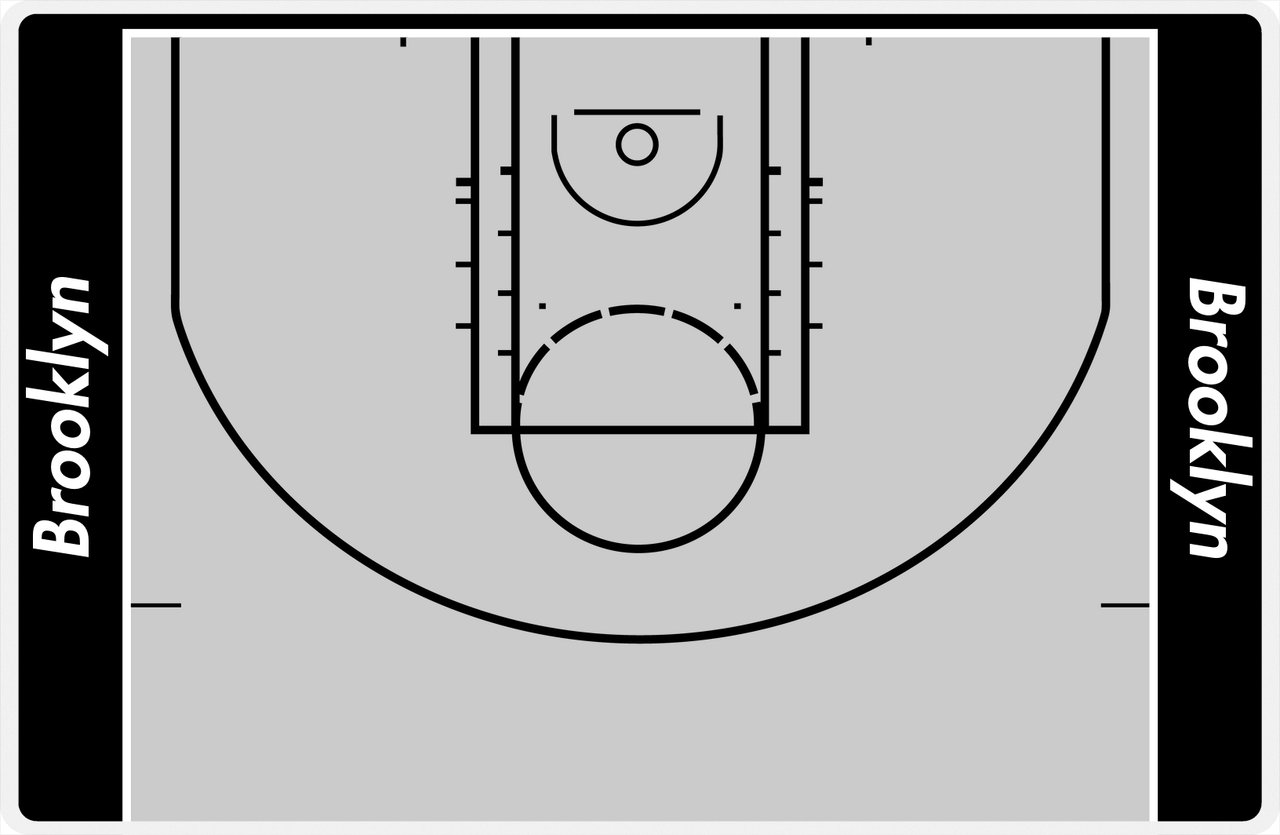 Personalized Basketball Court Laminated Placemat - Write on with Dry Erase Markers -  View