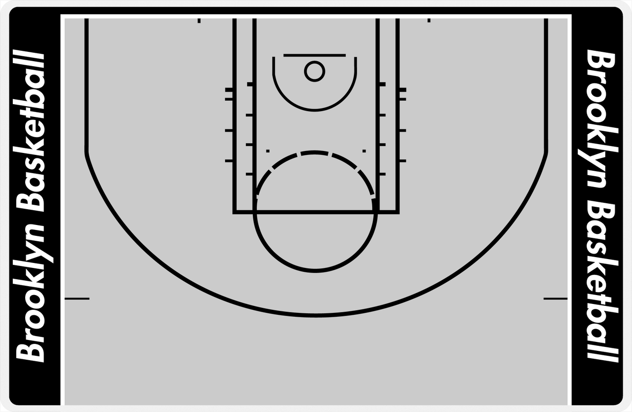 Personalized Basketball Court Laminated Placemat - Write on with Dry Erase Markers -  View