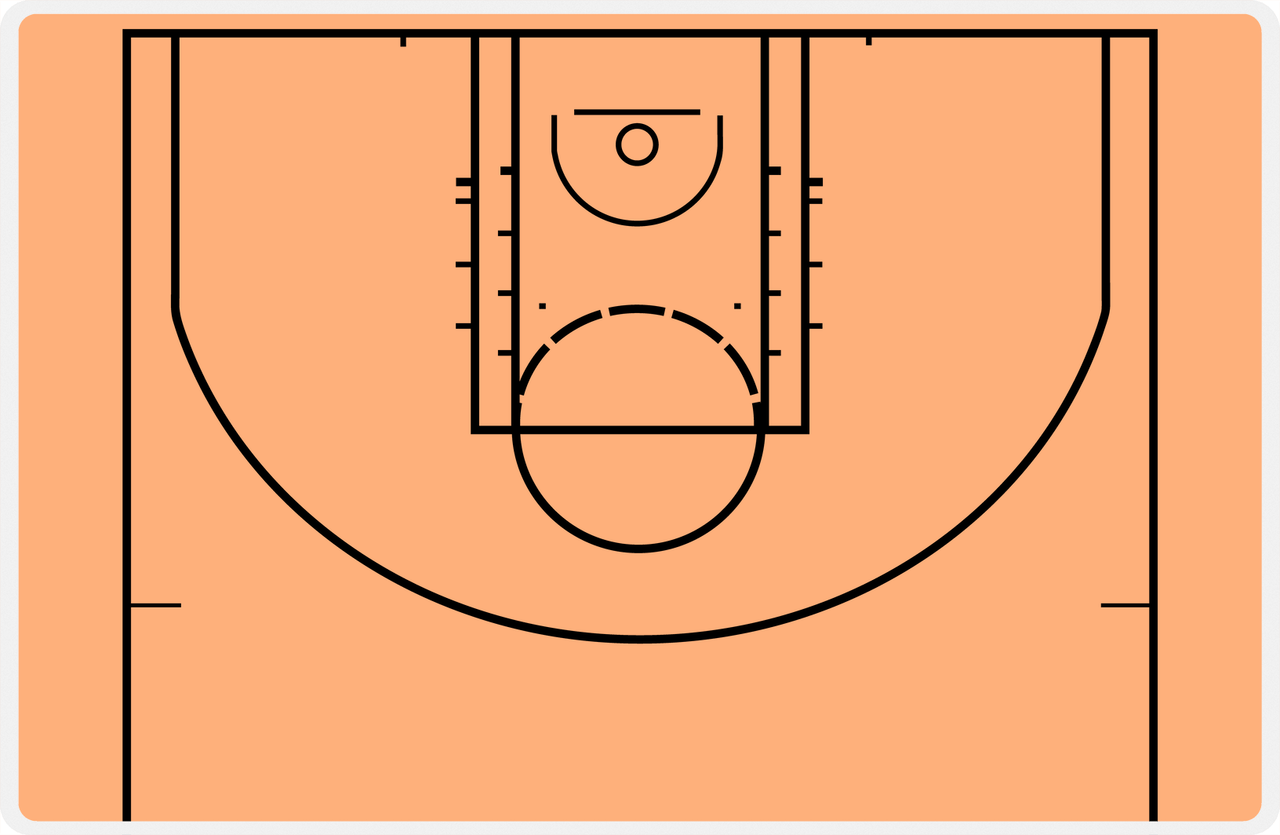 Basketball Court Laminated Placemat - Write on with Dry Erase Markers -  View