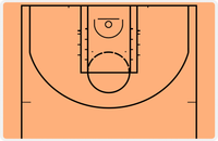 Thumbnail for Basketball Court Laminated Placemat - Write on with Dry Erase Markers -  View