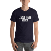 Thumbnail for Basketball League Pass Addict T-Shirt - Navy Blue - Shirt View